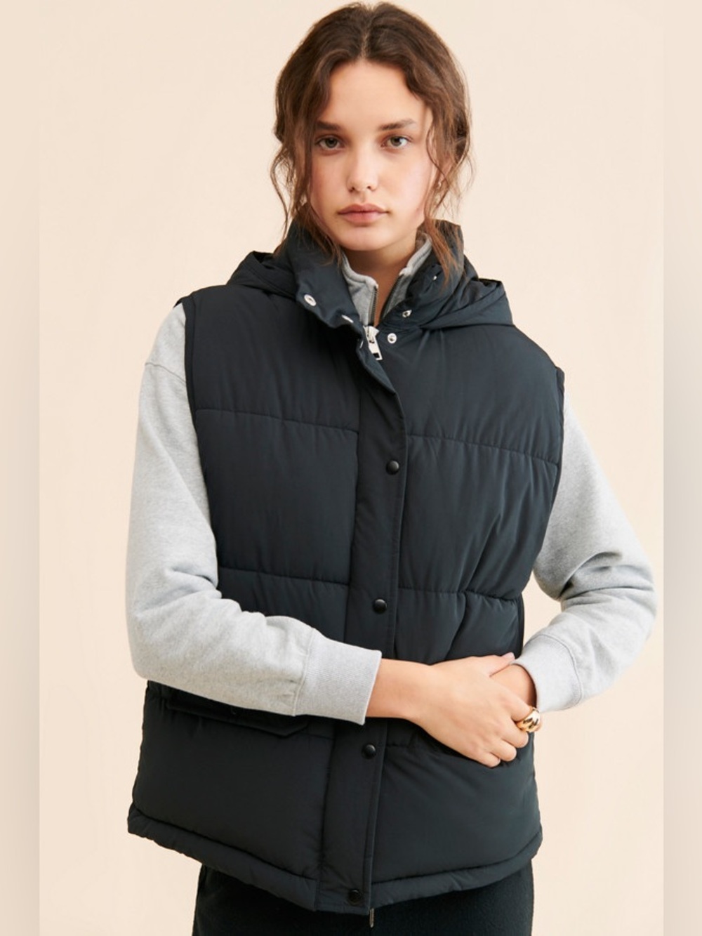Free People Dreamers Puffa Oversized Puffer Vest.
